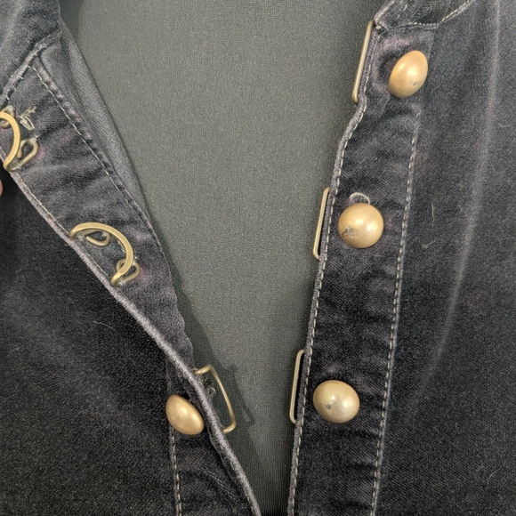 DKNY Black Velvet Blazer with Gold Buttons - Picture 4 of 6
